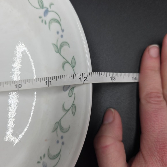 Corelle 12 inch dinner plate floral blue green vine break chip resistant - Picture 3 of 4